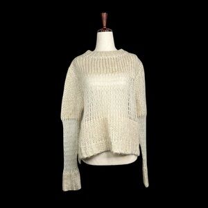 Banjo & Matilda Australia Mohair Blend Cream Open Cobweb Knit Sweater Small